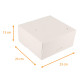 Boite gâteau carrée blanche 23x23x13cm, paquet de 50 pièces, avec encoches