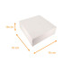 Square white cake tin 16x16x10 cm, pack of 50 pieces, with notches