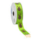 Nastro per confezioni regalo raso monofacciale, 23 mm x 25 m, verde con stampa "Oeuf de Lapin"., per unità