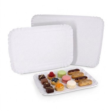Plateau traiteur en carton blanc