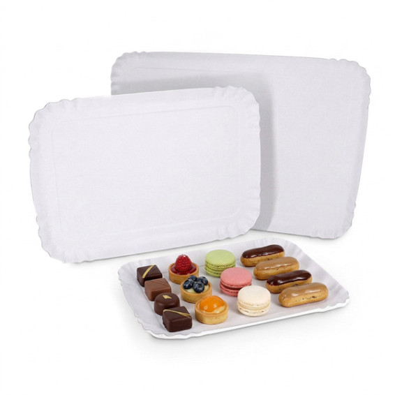 Vassoio per catering in cartone bianco