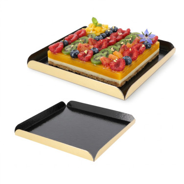 Quadrat Rainé Schwarz Gold