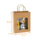 Sac poignée ficelle de Noël 'Magic Star' avec fenêtre, 22+11x28cm, carton de 168