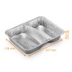 Aluminium dishes 227x178x40mm, 2 compartments, pack of 100