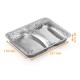 Aluminium dishes 227x178x30mm, 2 compartments, pack of 100