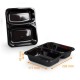 Bandeja CPET Negro, 226x177x43mm, 2 compartimentos, caja de 360