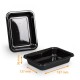 Bandeja CPET negro, 187x137x36mm, 1 compartimento, caja de 576