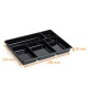 Disposable meal tray 5 compartments black 290x224x30mm, box of 200